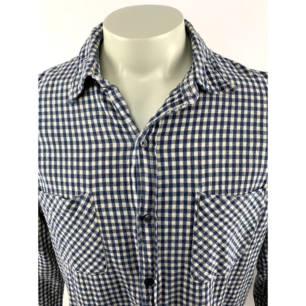 Ralph Lauren Denim & Supply Mens Blue Gingham Check Cotton Gauze Shirt Size XL
